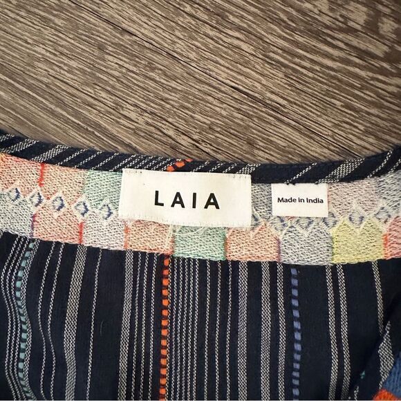 LAIA Multicolor Striped Embroidered Long Sleeve Romper - Picture 5 of 10